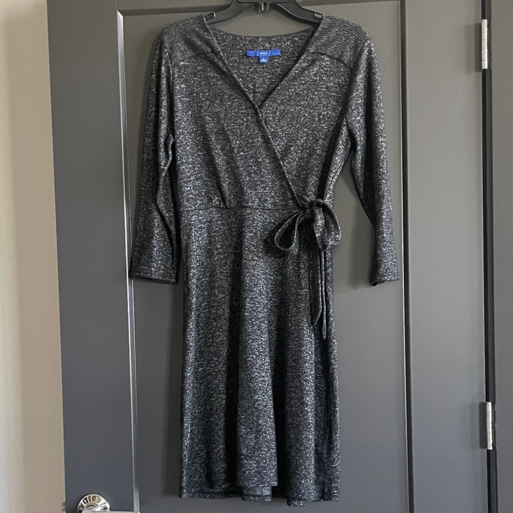 Elegant Gray Wrap Dress